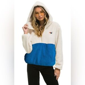 Aviator Nation Cream and Blue Hoodie